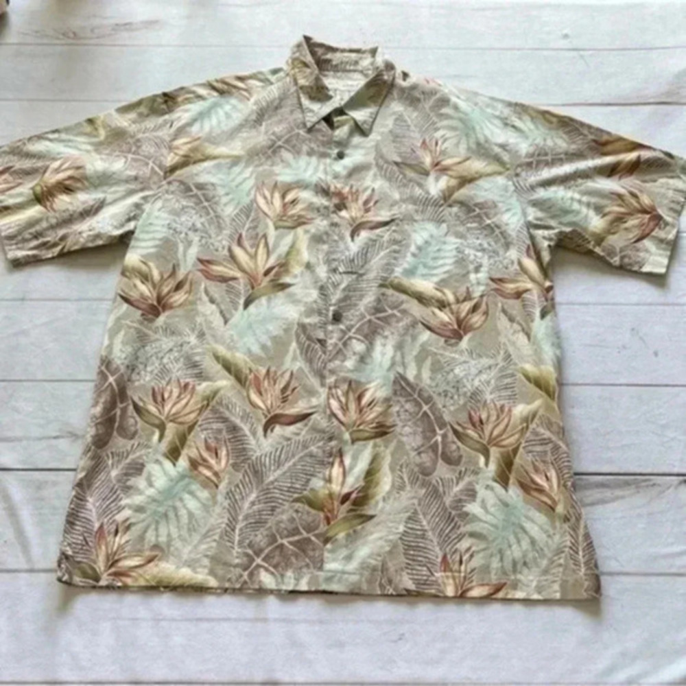 Tori Richard Honolulu Mens Tropical Aloha Short Sleeve Shirt Size L Vint…